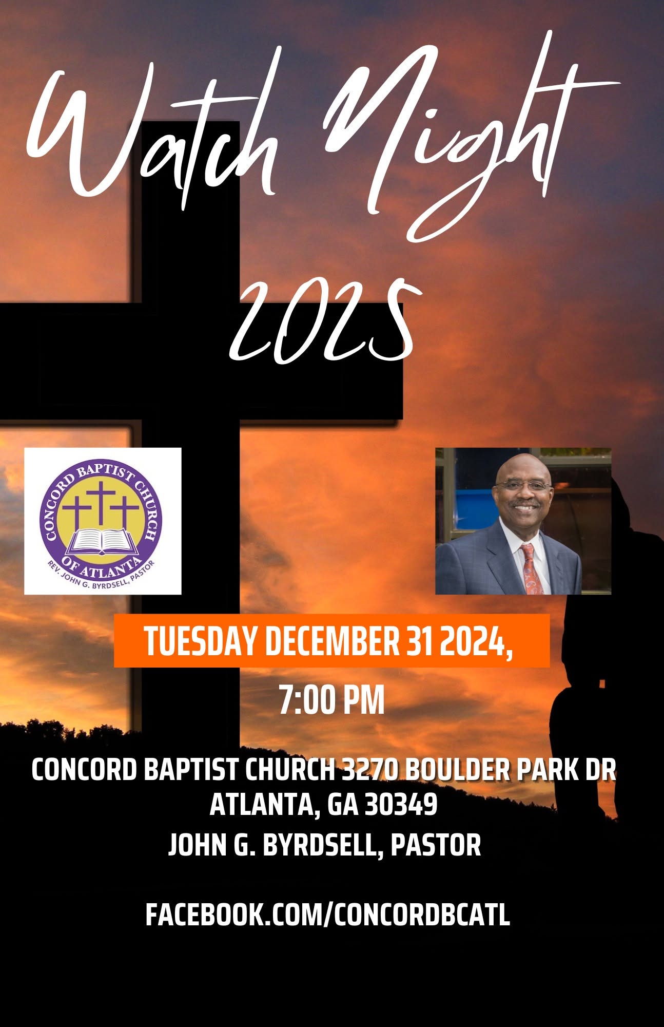 Watch Night flyer, Tuesday December 31 at 7 PM